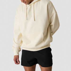 Custom Logo Heavyweight 100% Cotton Fleece Oversized Breathable Pocket Men's Hoodie Adult Street Wear Winter Plain Dyed - Product Image 3