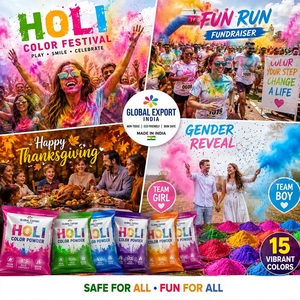Holi Colored Powder 50g 100g <b>Packs</b> Gulal Rangoli Colors Blue Pink Yellow Green Orange Red Purple Holi Colour Powder - Product Image 4
