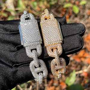 Bracelet en argent sterling 925 de 20 mm pour homme, style G Link, serti de diamants VVS1 cultivés en laboratoire, style hip hop - Product Image 4