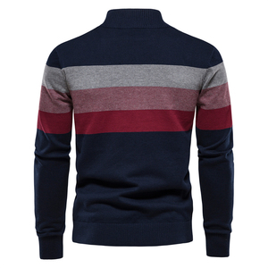 Pull col roulé décontracté pour homme, manches longues, demi-zip, tricot d'hiver, vente en gros - Product Image 2