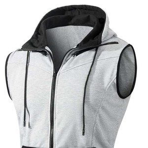 Sudadera con capucha y cremallera sin mangas para hombre, con bloques de color, estilo deportivo, para verano - Product Image 2