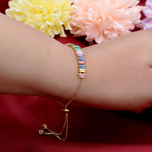 925 Silver Gold Plated Multicolor Cz Bracelet Adjustable Classic Tennis Bracelet Luxury Jewelry Charm Bracelets for Girls <b>Gifts</b> - Product Image 6