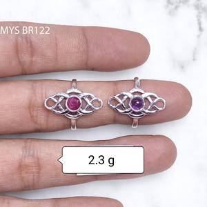 Anillos de Plata de Ley 925 con Hermosas Gemas de Amatista y Rubí, Precio al por Mayor, Joyería de Plata - Product Image 1