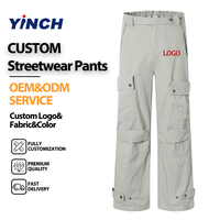Pantalon multi-poches de couleur unie à la mode, prix d'usine Layenne, logo personnalisé, pantalon surdimensionné pour un usage quotidien décontracté