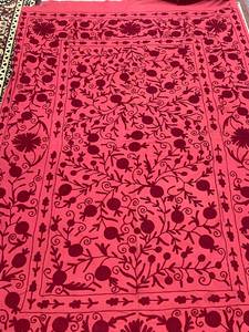 Tela de Terciopelo con Bordado Floral, Diseño de Enredaderas, Bordado Tradicional, para Cojines, Peso Medio - Product Image 2