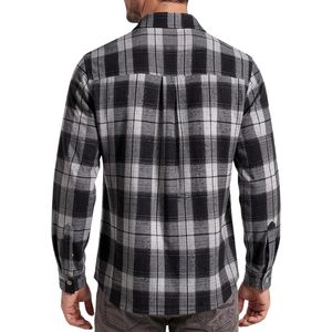 Camisa de Franela a Cuadros Grande Monocromática Personalizada para Hombre, Chaqueta de Poliéster de Manga Larga con Cierre de Botones, Estilo Casual - Product Image 2