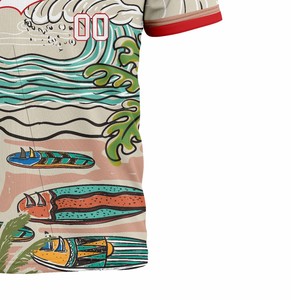 เสื้อเชิ้ตคอเร็กซ์แขนสั้นพิมพ์ลายทรอปิคอลสำหรับผู้ชาย พร้อมดีไซน์ฮาวาย คอกลมแบบปกติ - Product Image 5
