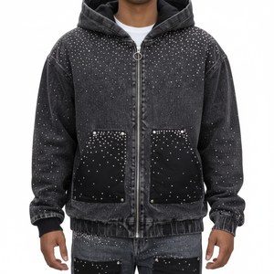 Chándal de Algodón 100% con Pedrería para Hombre, Precio Bajo, Venta al por Mayor, para Entrenamiento Deportivo, Jogging, Corte Holgado y Ligero - Product Image 2