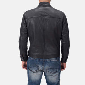 OEM Winter Mocha <b>Suede</b> Genuine Leather Biker <b>Jacket</b> Men's Casual Stand Collar Zipper Closure Windproof Breathable Eco-Friendly - Product Image 5