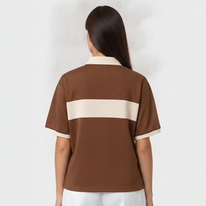 Camisetas Polo de Mujer 100% Algodón, Logotipo Bordado Personalizado, Estilo Urbano Hip Hop, Camisetas Polo Cortas Premium Personalizadas para Mujer - Product Image 2