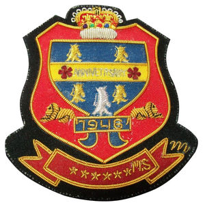 Badge en fil de broderie sur mesure en gros, logo brodé grand format fait main, broderie en fil de broderie faite à la main, broderie en fil de broderie pour uniforme de blazer - Product Image 2