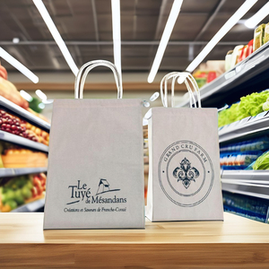 Bolsa de Algodón con Cordón Grande, Ecológica, con Logotipo Personalizado, Bolsa de Compras Reutilizable Beige Reciclada, Personalizada con Su Diseño - Product Image 1