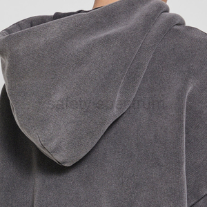 Sweat-shirts à capuche pour hommes de qualité supérieure, effet délavé à l'acide, pour l'hiver |   Impression numérique avec logo personnalisé |   Imperméable, respirant, coupe ample - Product Image 6