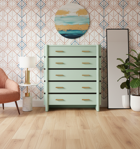 <b>5</b>-drawer Modern Eco-Friendly Chest Mango Bed <b>Frame</b> Bedroom Wholesale Indoor Custom OEM ODM Factory Direct Premium Export Quality - Product Image 5