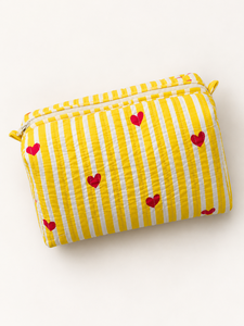 Trousse de Maquillage Vintage Bohème en Coton Brodé, Résistante à l'Eau, avec Fermeture Éclair et Poignée, Écologique, pour Voyage, Pochette Rajasthan Veer - Product Image 5