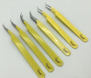 Pince à épiler d'extension de cils en acier inoxydable japonais à revêtement de couleur diamant durable avec pointe pointue avec logo personnalisé - Product Image 6