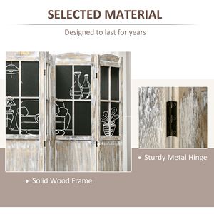 Divisorio per Stanza Stile Fattoria a 4 Pannelli, Alto 5.6 Piedi, Schermo Portatile in Legno per Interni con Pannelli Neri, Design Autoportante con Cerniere - Product Image 5