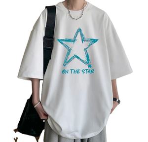 OEM ODM T-shirt d'été doux 100% coton 280gsm avec impression de LOGO personnalisé de haute qualité T-shirts unis vierges pour hommes T-shirt en coton de qualité supérieure - Product Image 1