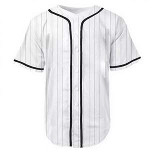 Wholesale Plus Size Baseball Jersey Shirt Unisex Breathable Mesh Button <b>Down</b> Custom Blank Solid Dyed Polyester Cotton Jersey - Product Image 2