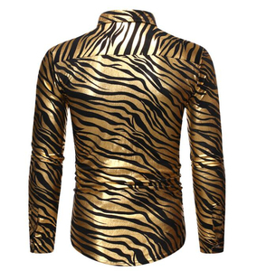 เสื้อเชิ้ตลำลองคอปกพิมพ์ลายเสื้อแฟชั่นผู้ชายมีสไตล์ติดกระดุม - Product Image 4