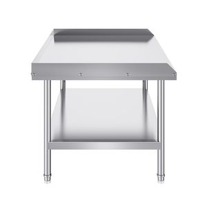 Tavolo da Lavoro in Acciaio Inox 30 X 48 X 26 per Cucina Commerciale con Paraspruzzi su 3 Lati e Design Resistente - Product Image 1