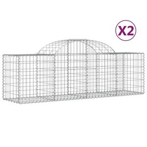 Ensemble de 2 grands paniers en métal galvanisé argenté robustes, collection de paniers gabions - Product Image 2