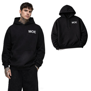 เสื้อฮู้ดดี้พรีเมียมขนาดใหญ่พิเศษ ผ้าฝ้ายฟลีซหนานุ่ม ทรงบ็อกซี่ สไตล์สตรีทแวร์ รับทำโลโก้ตามสั่ง ผู้ผลิต OEM - Product Image 1