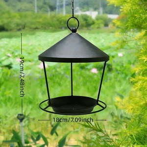 Mangeoire à oiseaux décorative en métal à suspendre pour jardin et terrasse extérieurs - Product Image 1