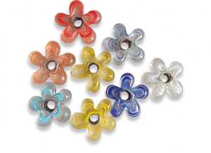 Cuentas de Vidrio Millefiori Onduladas con Diseño de Flores y Estrellas, Coloridas, Venta al Por Mayor, Lote a Granel - Product Image 2