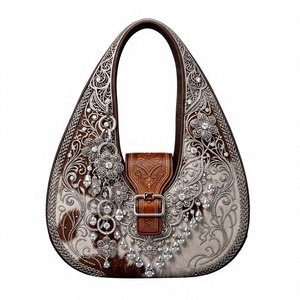 Bolso de hombro de cuero genuino estilo rock con detalle de cadena y borla para mujer - Product Image 6