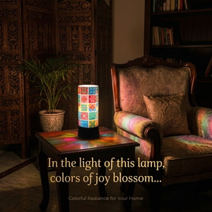 Lámpara de Mesa con Patrón Colorido, Lámpara Decorativa de Noche para Mesa de Noche, Compatible con Bombilla E27, Decoración Moderna para el Hogar, Lámpara de Regalo para Dormitorio o Sala de Estar - Product Image 2