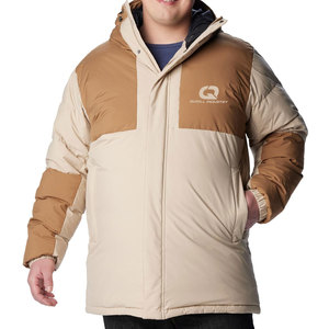 Hooded Long <b>Men</b> Parka <b>Jacket</b> Front Logo Fur Trim Thermal Insulated Design Multiple <b>Utility</b> Pockets Winter Ready Construction - Product Image 3