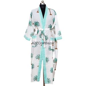 100% Algodón Puro, Elegante y Lujoso Vestido Holgado para Damas de Honor con Estampado Floral Digital, de Secado Rápido y Transpirable - Product Image 1