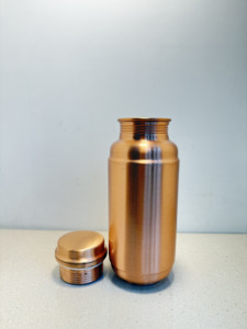Premium Plain Pure Copper Water Bottle 1300ml Matte Brushed Finish Ayurvedic Copper Flask Leakproof Gym Sports Metal Drinkware - Product Image 5