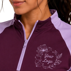 Ensemble de sport pour femme Plum And Lilac : T-shirt à demi-zip et short, séchage rapide, manches courtes, tenue de fitness, gym, tennis, personnalisable - Product Image 5