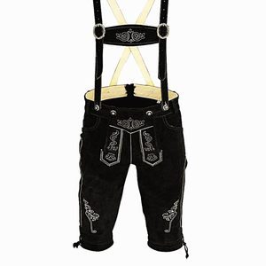 Tenue de bavarois premium pour homme, pantalon en laine droit brodé, cuir noir, tailles européennes 46 à 62 - Product Image 1