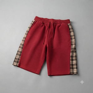 Shorts vintage personnalisés pour hommes, style streetwear lourd, respirants, à carreaux, patchwork, effet vieilli, qualité supérieure, pour l'été - Product Image 4