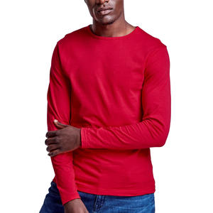 Camiseta informal elegante de manga larga para hombre, de color liso, para uso diario, ligera, de algodón suave, perfecta y cómoda. - Product Image 5