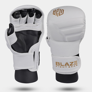 Wholesale Genuine Cowhide Leather MMA Fight Gloves Touchscreen Compatible Lightweight Breathable Open Finger Grappling Sparring - Product Image 1