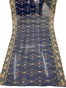 Hiyab Étnico Indio de Chifón con Estampado Floral Digital y Bordado, Pañuelo Tradicional para Cubrir la Cabeza de Mujer, Multicolor - Product Image 4
