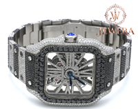 Reloj de Pulsera de Acero Inoxidable para Hombre, de Lujo, con Cristal Analógico y Diamantes de Imitación Brillantes, Ideal para Bodas y Fiestas