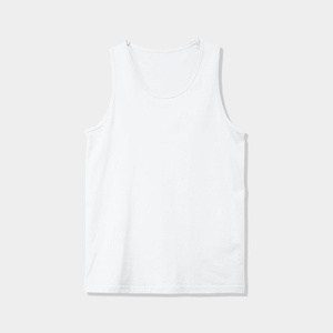 Camiseta sin mangas de algodón orgánico 100% acanalado, de alta calidad, sostenible, con cuello redondo y corte muscular, personalizada con estampado OEM para hombre, estilo streetwear de verano. - Product Image 3