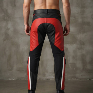 Pantalon de moto en cuir premium pour homme avec logo personnalisé, pantalon de moto protecteur avec protection des genoux, pantalon de moto professionnel pour les courses - Product Image 4