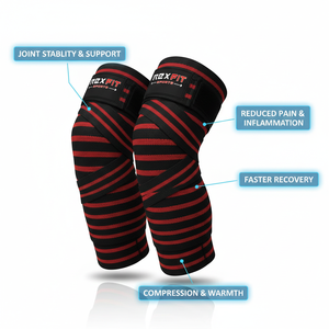 REXFIT SPORTS - Cintas Elásticas de Compresión para Rodillas, Soporte para Levantamiento de Pesas y Entrenamiento en Gimnasio - Product Image 4