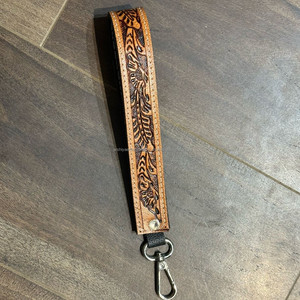 Precio de fábrica, llavero de pulsera de cuero mecanizado a mano, sublimación, cuero de vaca genuino, cordón de diseñador, correa de llavero - Product Image 2