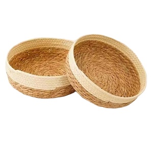 Handmade Woven Seagrass <b>Basket</b> Circular Organizing Tray for Snacks and Sundry Made in Viet Nam - Product Image 1