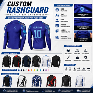 Custom Lightweight Rash Guard Long Sleeve Breathable Quick Dry <b>Compression</b> Training <b>Shirt</b> with Personalized Logo - Product Image 3