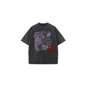 Halloween Pumpkin Baby Tee 230gsm Heavy Cotton Laser Cut Vintage Wash Manga corta Streetwear Style - Product Image 4