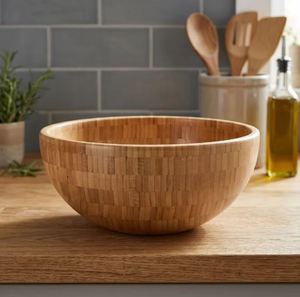 Cuenco de madera para servir, cuenco redondo para mezclar, cuenco para ensalada y postre, para exhibir frutas en bodas, cuenco para servir palomitas de maíz, cuenco para sopa - Product Image 4