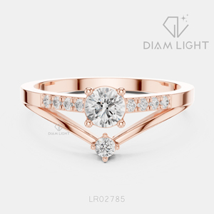 Bague de promesse en or blanc 14 carats avec diamant de laboratoire rond certifié IGI 0,25 carat, couleur F+, clarté VS+, pour femme, idéale pour un cadeau - Product Image 3